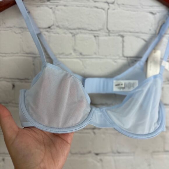 Aerie Smoothez 34C Green Mesh Unlined Balconette Full Coverage Underwire Bra - Picture 15 of 15